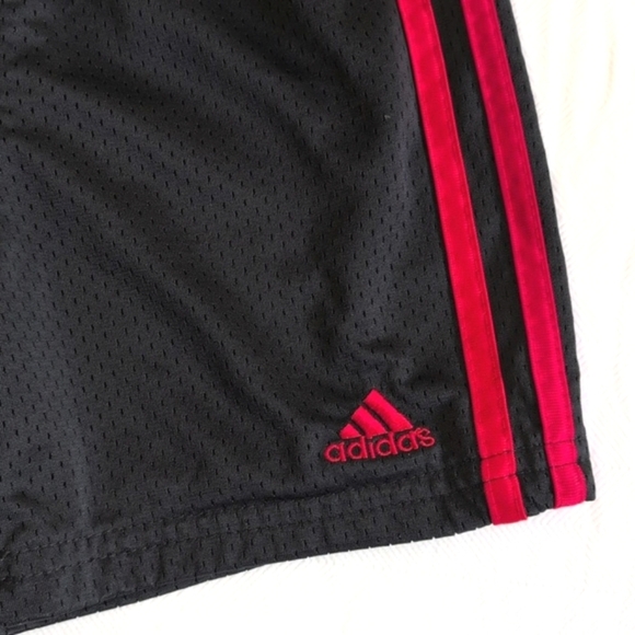 adidas black triple stripe activewear mesh shorts 3T toddler boys - Picture 2 of 5